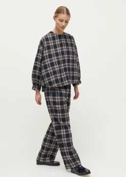aiayu Bluser*Glenn checked wool blouse